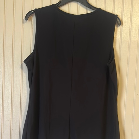 Black Tank Top Blouse with Scoop Neck - Picture 8 of 14